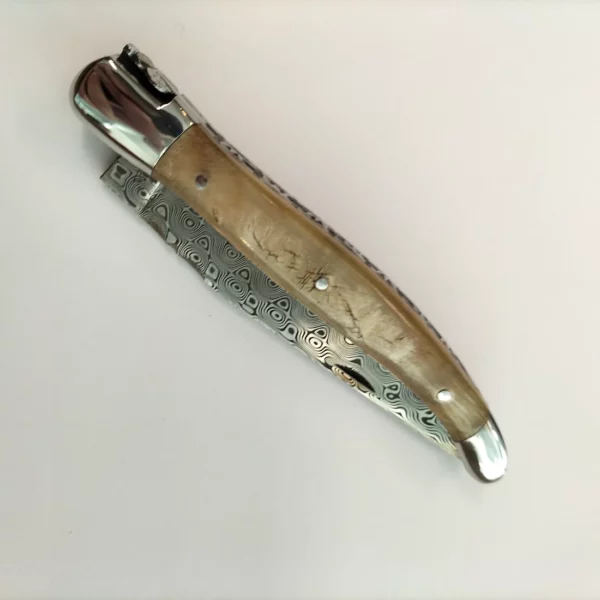Couteau Pliant Laguiole 12 cm Damas Corne de Belier Gilles4