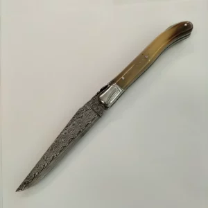 Couteau Pliant Laguiole 12 cm Damas Pointe de Corne Gilles