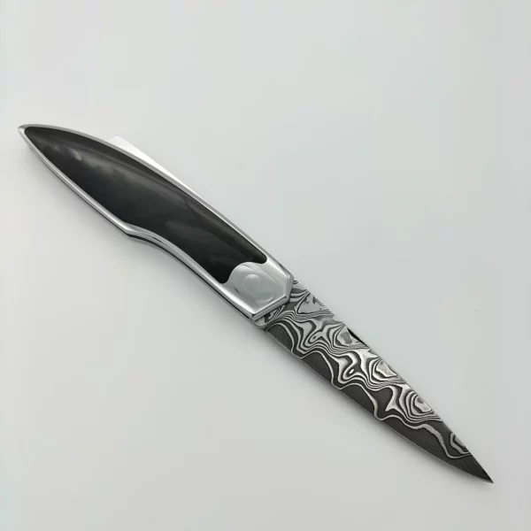 Couteau de collection damas realise par Vincent Saja66