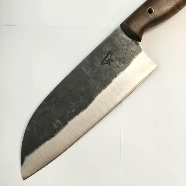 Couteau de cuisine artisanal Santoku Noyer par Frederic Marchand2