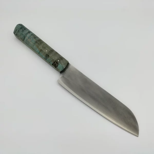 Couteau de cuisine artisanal Santoku par JT Forge en erable couteau