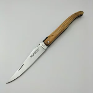 Couteau de poche Laguiole plein manche 12 cm en Olivier