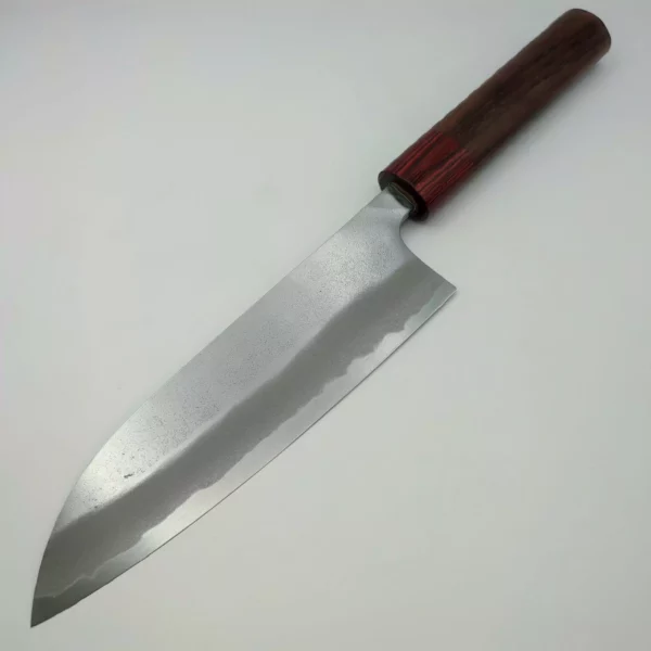 Couteau artisanal japonais Hitohira YG Nashiji White #2 Santoku 165mm2
