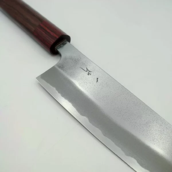 Couteau artisanal japonais Hitohira YG Nashiji White #2 Santoku 165mm3