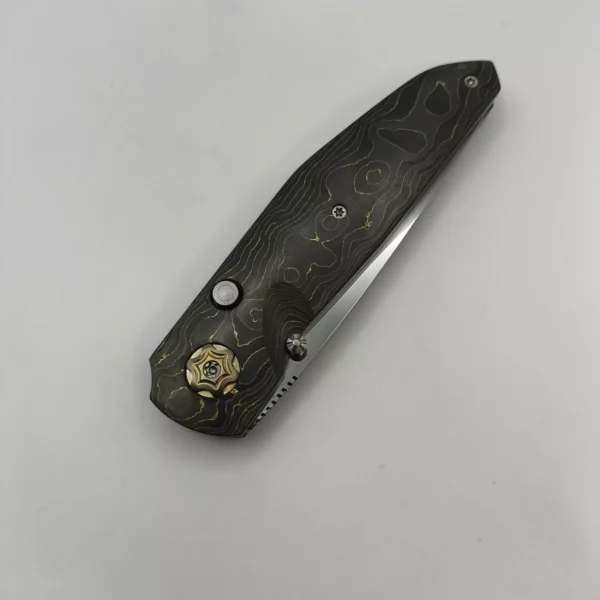 Couteau Pliant artisanal Button Lock par lourens Prinsloo2
