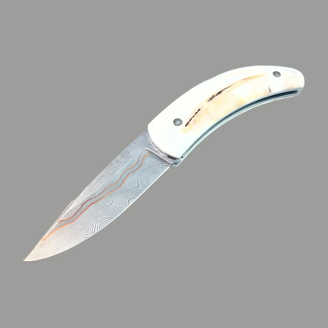 Couteau Pliant damas cuivre phacochère Chomilier — vue 1