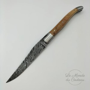 Laguiole Village Klappmesser 12 cm Damast aus Wacholder
