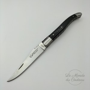Laguiole Village Klappmesser 12 cm doppelte Platinen 2 Kropfen Ebenholz