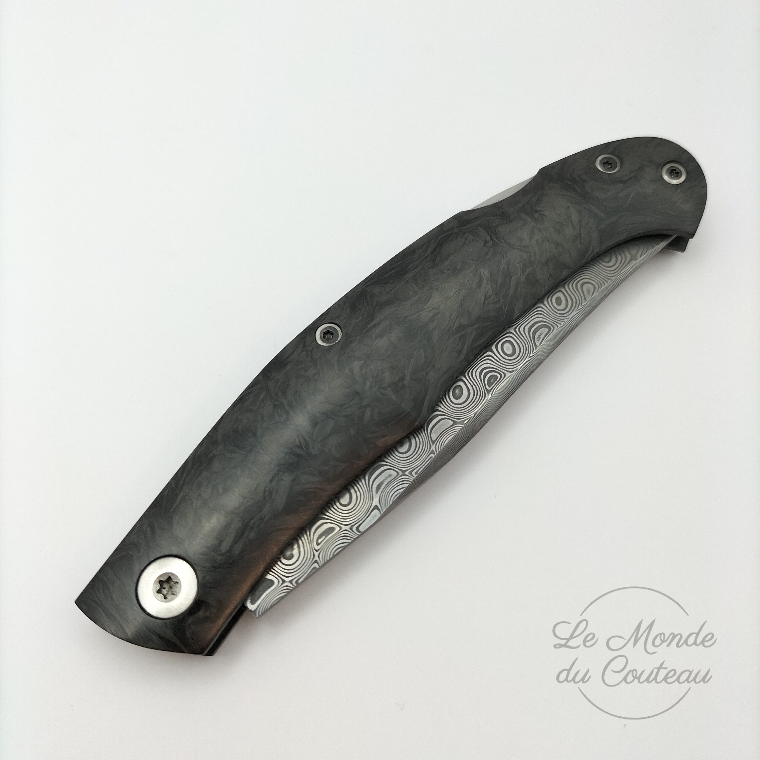 Handgefertigtes Fatcarbon-Damast-Pumpmesser Cyril Kalisz Marcos4