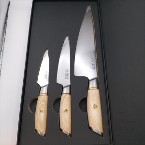 Set van 3 Fukito Pakka San Mai messen