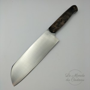 Ambachtelijk Santoku-keukenmes roestvrij staal Yorick Stoupy