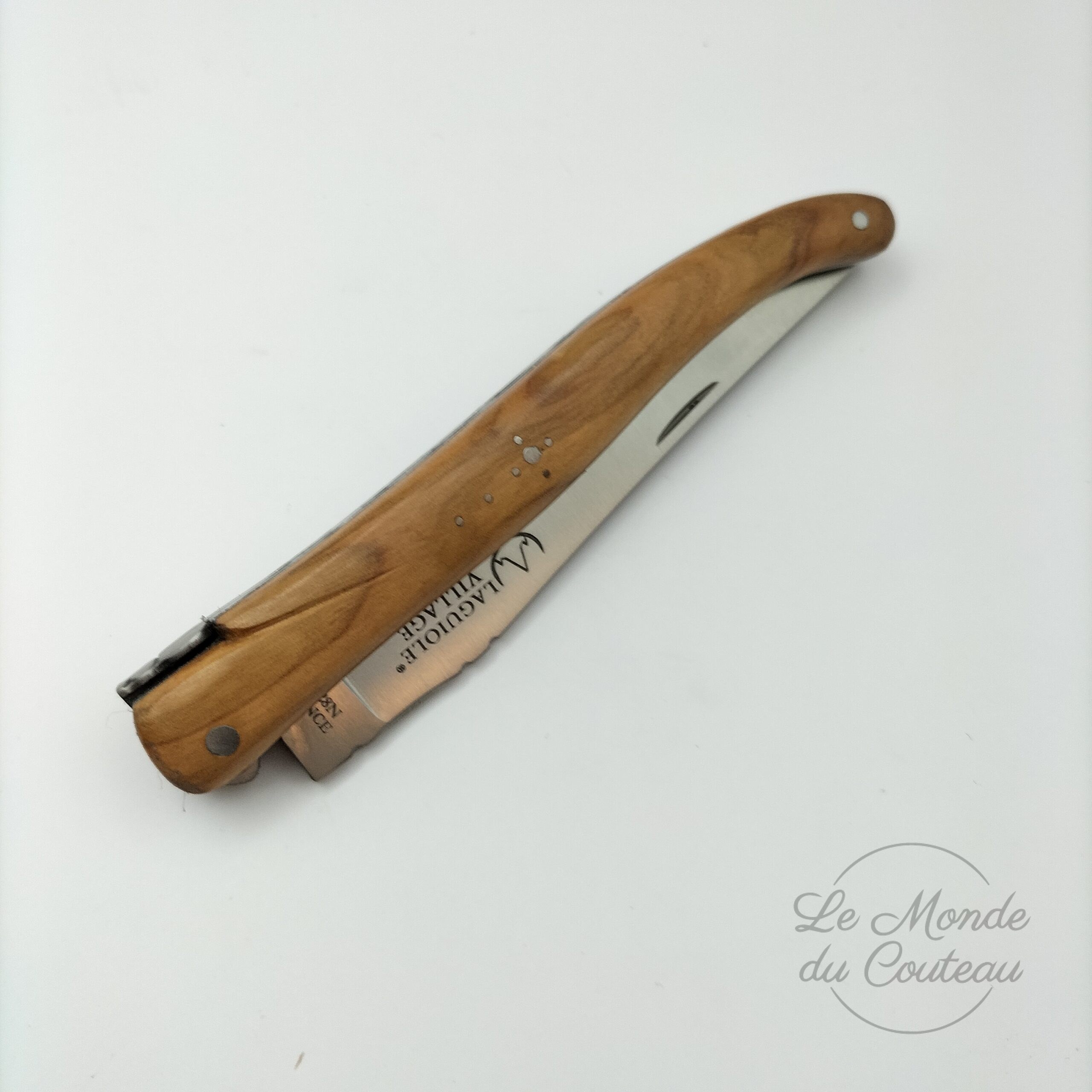Coltello pieghevole Laguiole Village 12 cm Doppie piastre Manico intero in olivo3