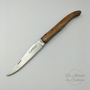 Laguiole Village Klappmesser 12 cm, doppelte Platinen, Vollgriff, Olivenholz