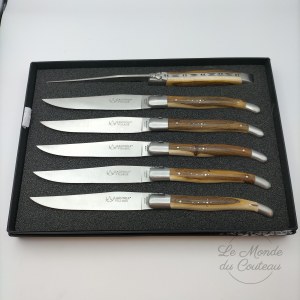 Estuche de 6 Laguiole Forge Pistachero