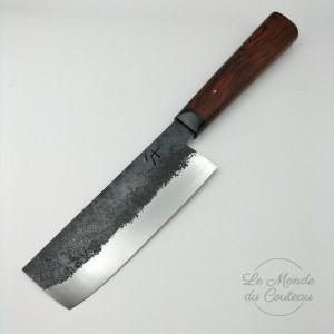 Handgefertigtes Küchenmesser Nakiri Arthur Lapostat Büffel und Cocobolo
