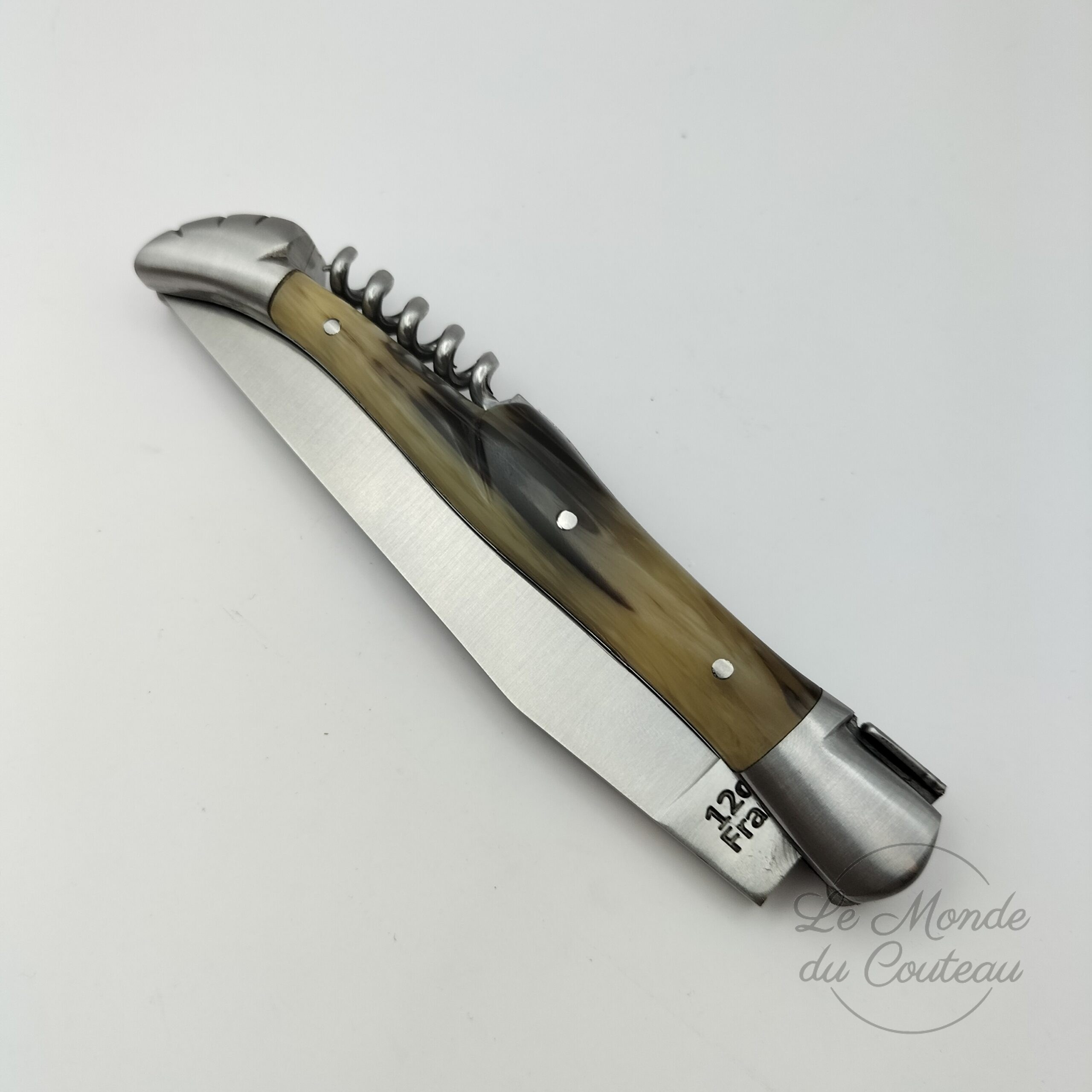 Coltello pieghevole Laguiole 12 cm 2 pezzi G.David Corno biondo3