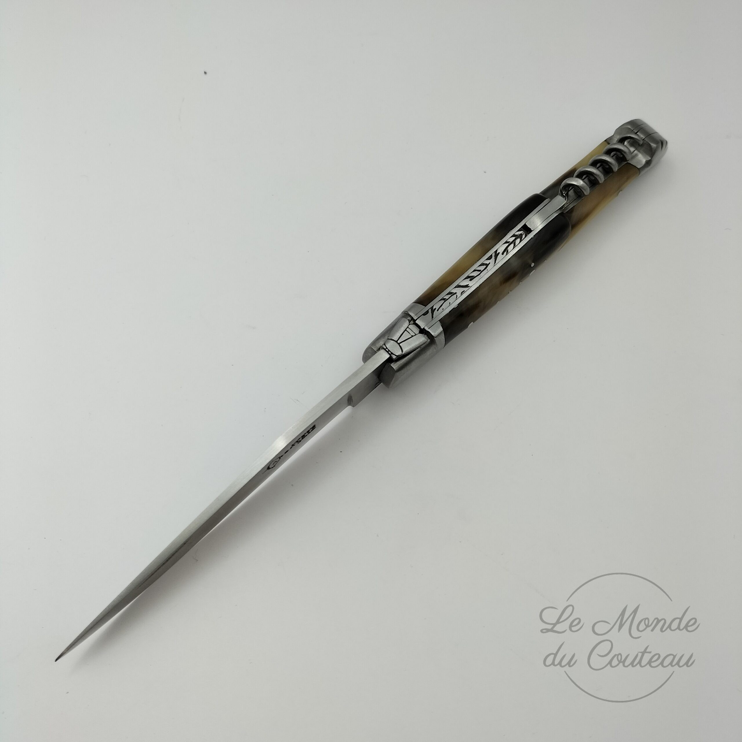 Coltello pieghevole Laguiole 12 cm 2 pezzi G.David Corno biondo2