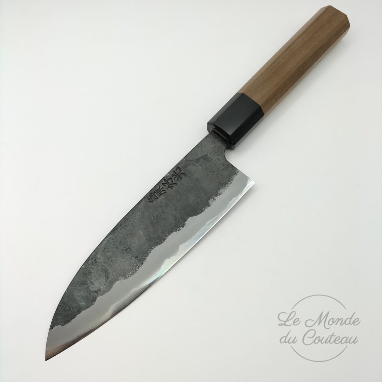 Artisan Japanese Santoku Knife by Yosimitu in Shirogami