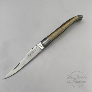 Laguiole Village Taschenmesser 10 cm mit doppelten Kropfen Pistazienholz