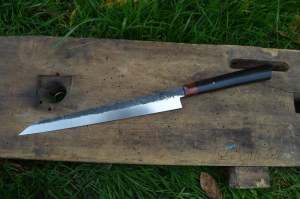 Handgefertigtes Sujihiki-Küchenmesser von Arthur Lapostat aus Ebenholz